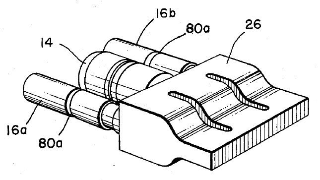 Figure 50. Bar horn with additional half-wave resonators on the input surface (Elbert[1] patent 4607185)