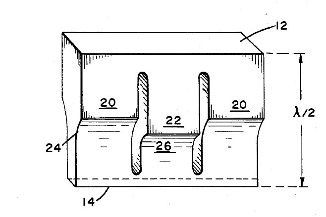 Figure 40. Bar horn with unequal shoulder lengths (Harris[1] patent 4651043)