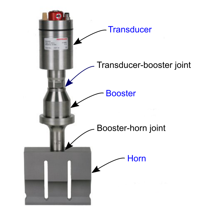 Joints for industrial ultrasonic stack